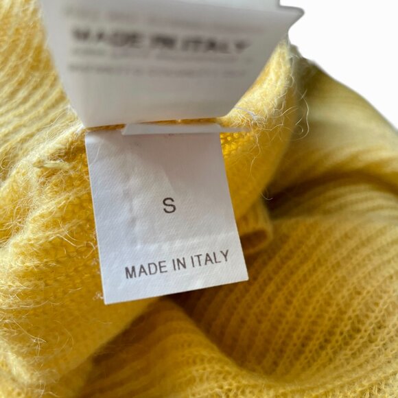 Brunello Cucinelli Yellow Knit Mohair Wool Turtleneck Sweater S Italy - Picture 7 of 8